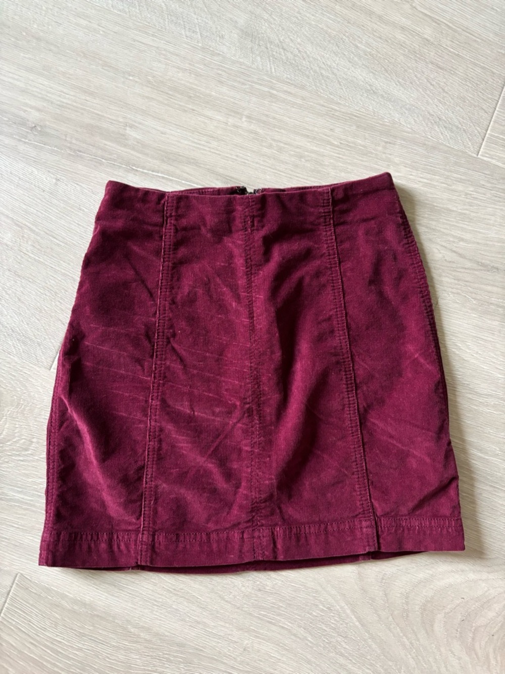 Free People Wine Corduroy Mini Skirt